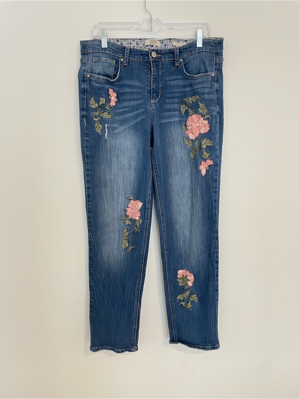 Vintage America Blues Embroidered Bestie Straight Leg Jeans - Women's